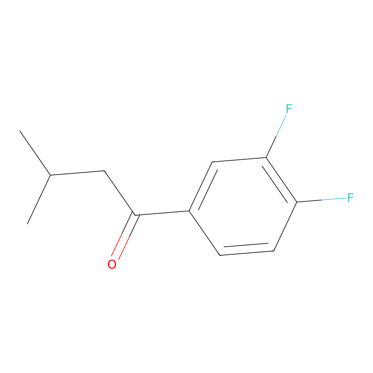3',4'-Difluoro-3-methylbutyrophenone molecular structure, CAS 1094313-20-8