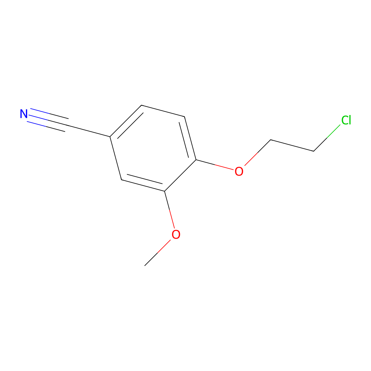 4-(2-Chloroethoxy)-3-methoxybenzonitrile molecular structure, CAS 1094313-50-4