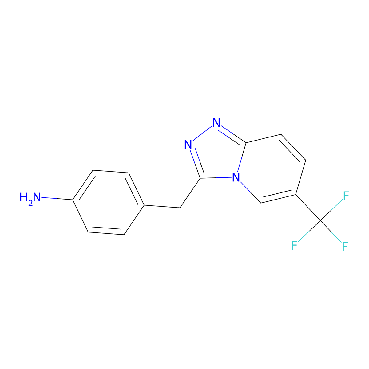 4-{[6-(Trifluoromethyl)-[1,2,4]triazolo[4,3-a]pyridin-3-yl]methyl}aniline molecular structure, CAS 1094315-12-4