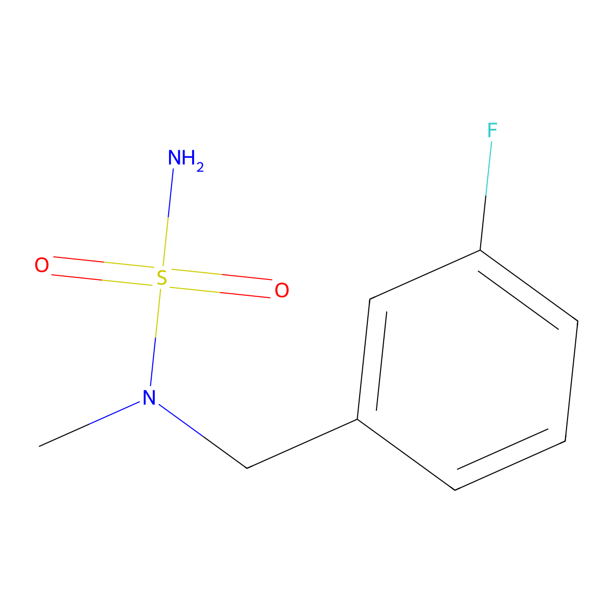 N-[(3-fluorophenyl)methyl]-N-methylaminosulfonamide molecular structure, CAS 1094315-37-3