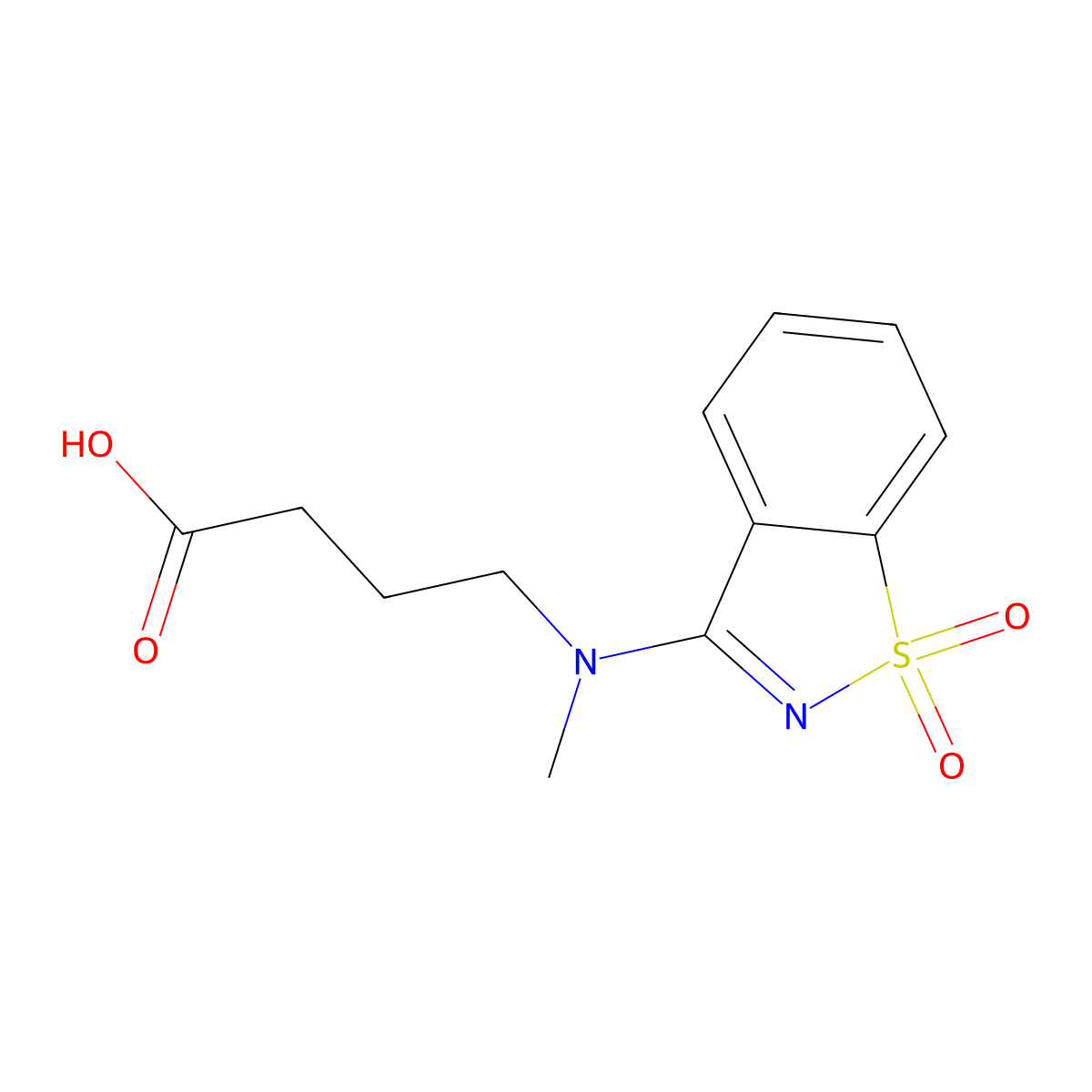 4-[(1,1-Dioxo-1lambda6,2-benzothiazol-3-yl)(methyl)amino]butanoic acid molecular structure, CAS 1094316-25-2