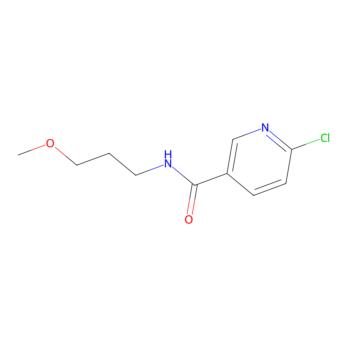 6-chloro-N-(3-methoxypropyl)nicotinamide molecular structure, CAS 1094316-70-7