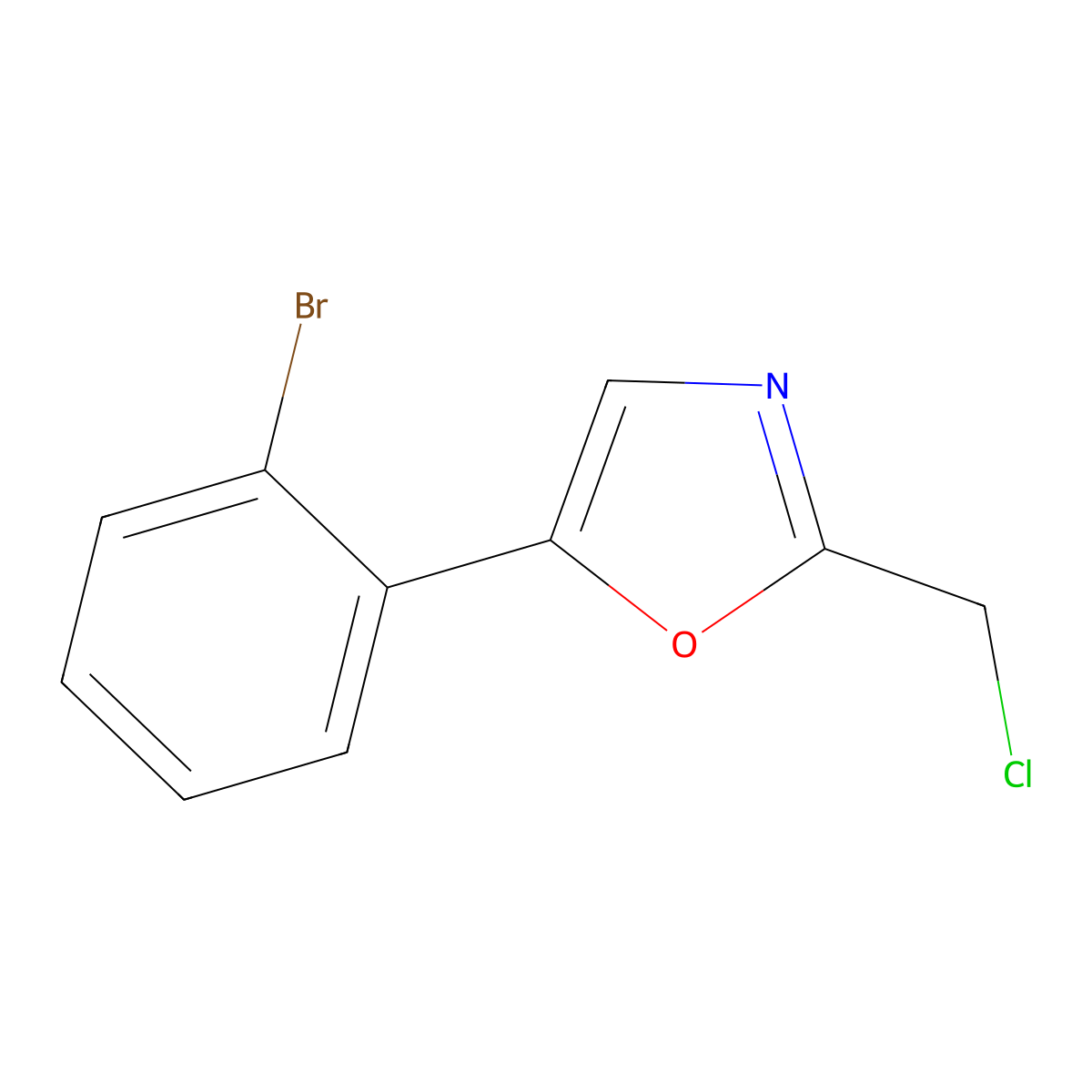 5-(2-Bromophenyl)-2-(chloromethyl)-1,3-oxazole molecular structure, CAS 1094318-23-6