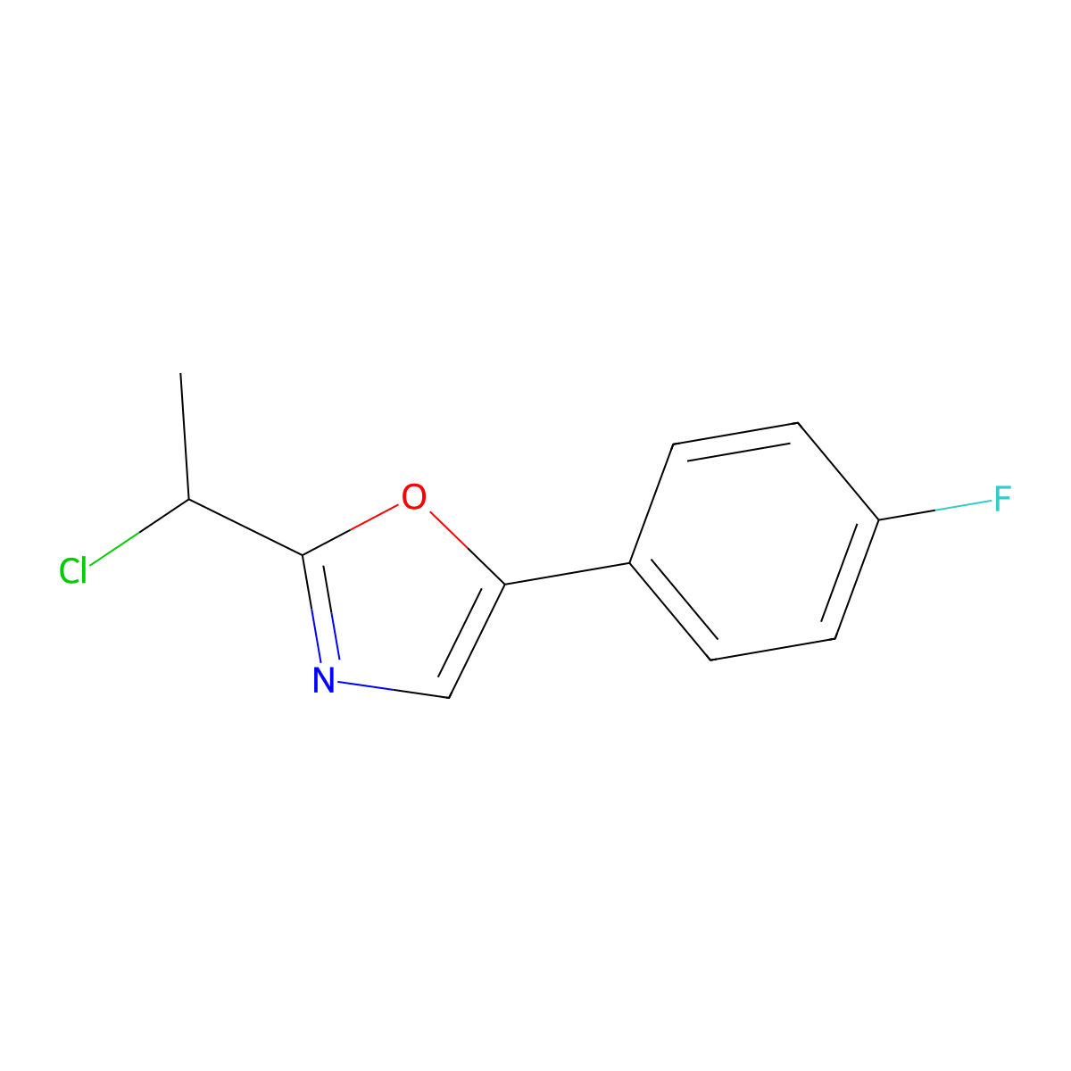 2-(1-Chloroethyl)-5-(4-fluorophenyl)-1,3-oxazole molecular structure, CAS 1094318-38-3