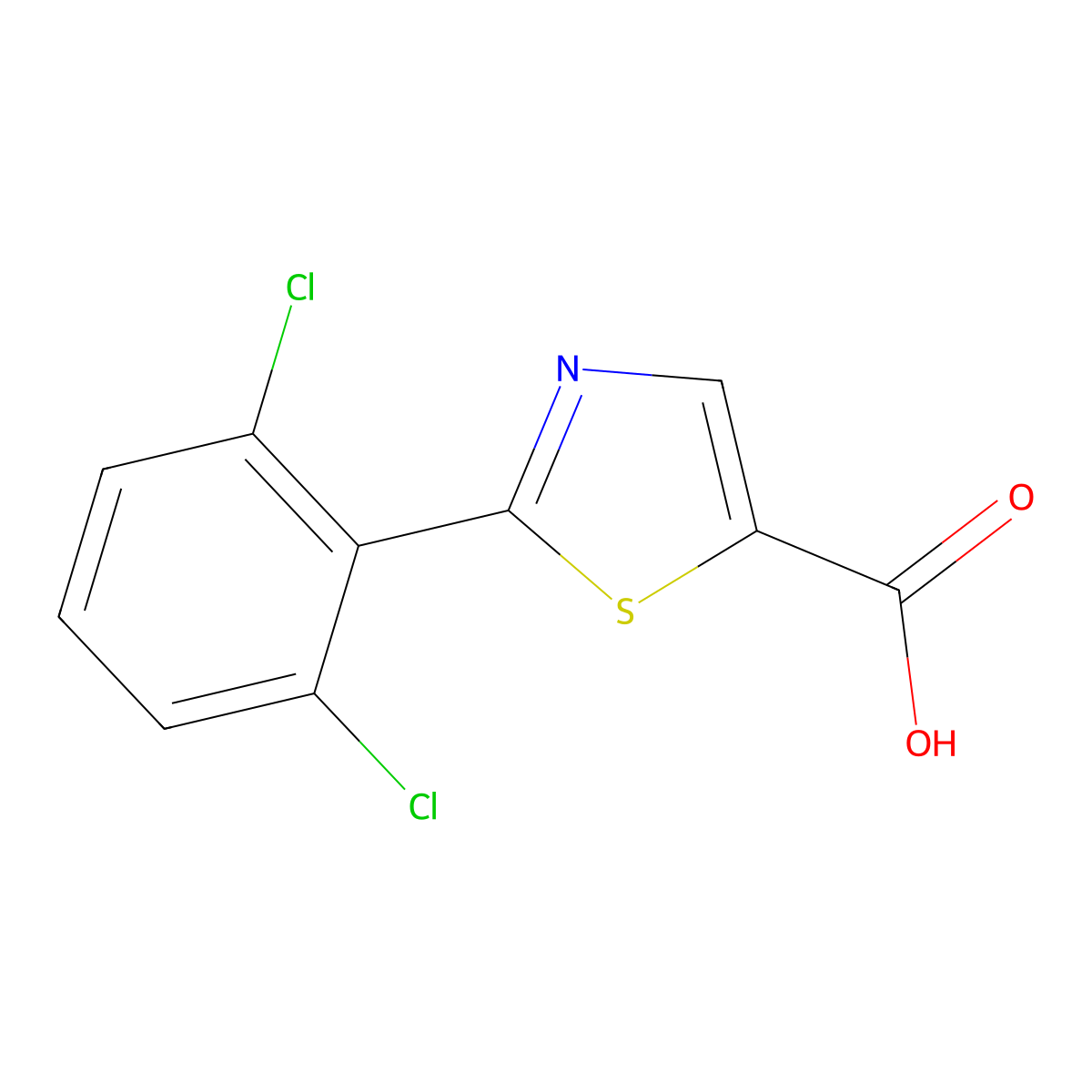 2-(2,6-Dichlorophenyl)-1,3-thiazole-5-carboxylic acid molecular structure, CAS 1094320-68-9