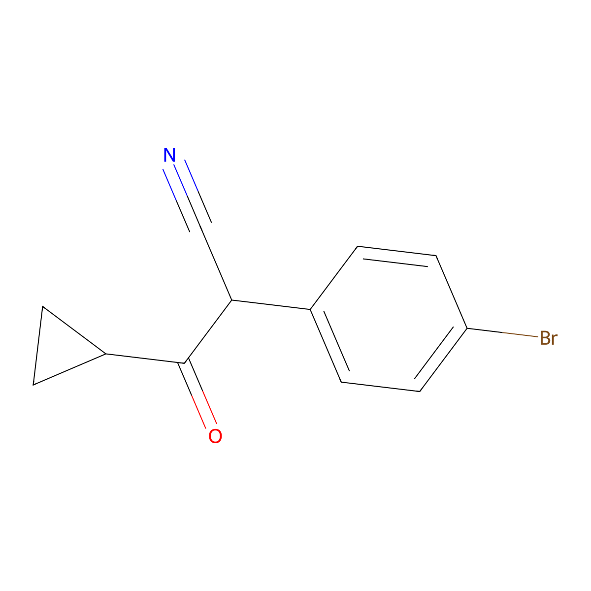 2-(4-Bromophenyl)-3-cyclopropyl-3-oxopropanenitrile molecular structure, CAS 1094321-21-7