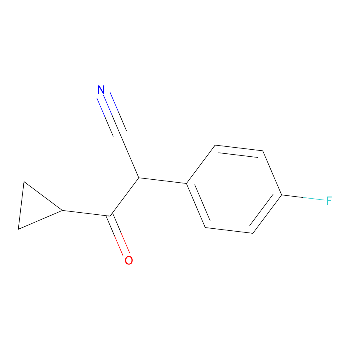 3-Cyclopropyl-2-(4-fluorophenyl)-3-oxopropanenitrile molecular structure, CAS 1094321-38-6