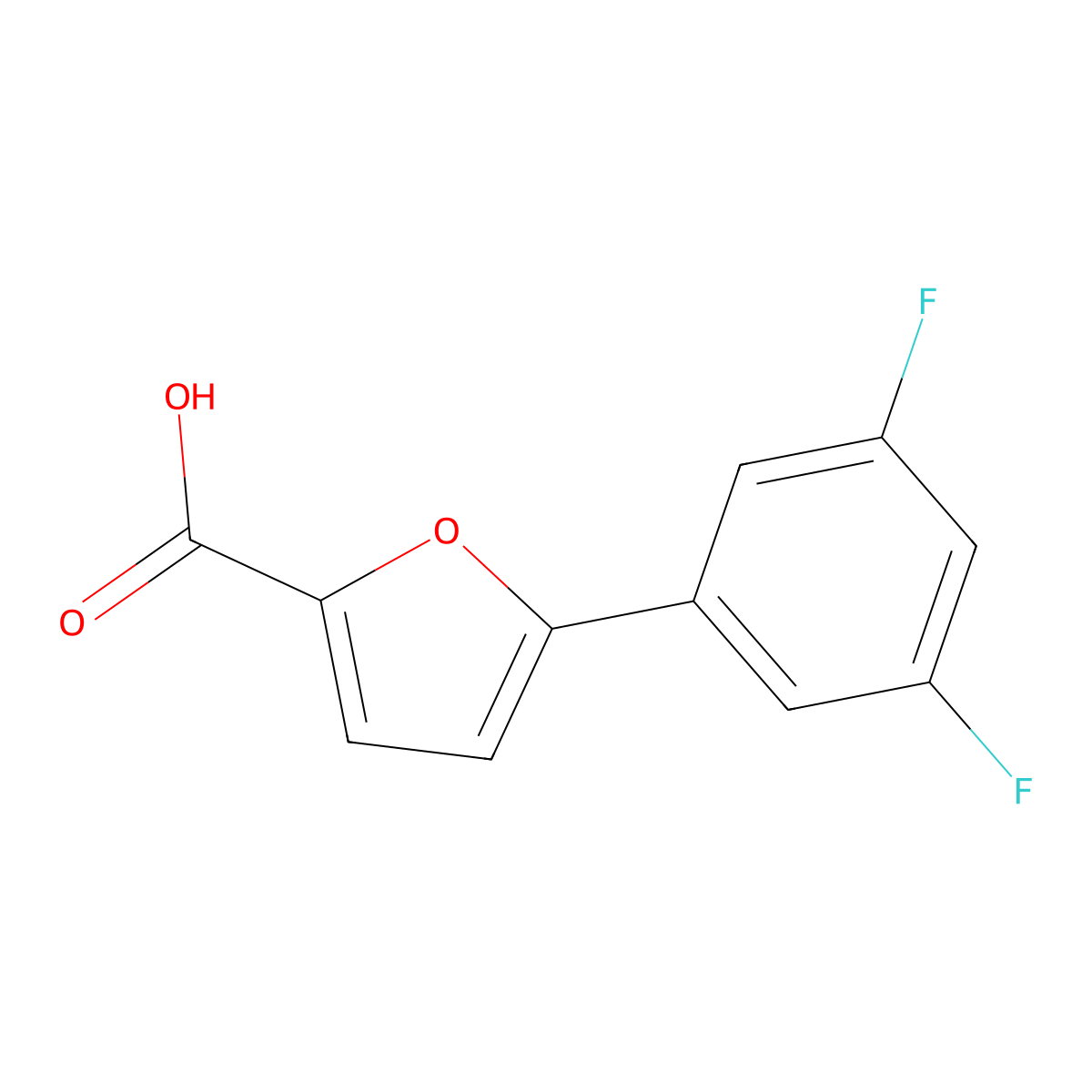 5-(3,5-Difluorophenyl)furan-2-carboxylic acid molecular structure, CAS 1094322-50-5
