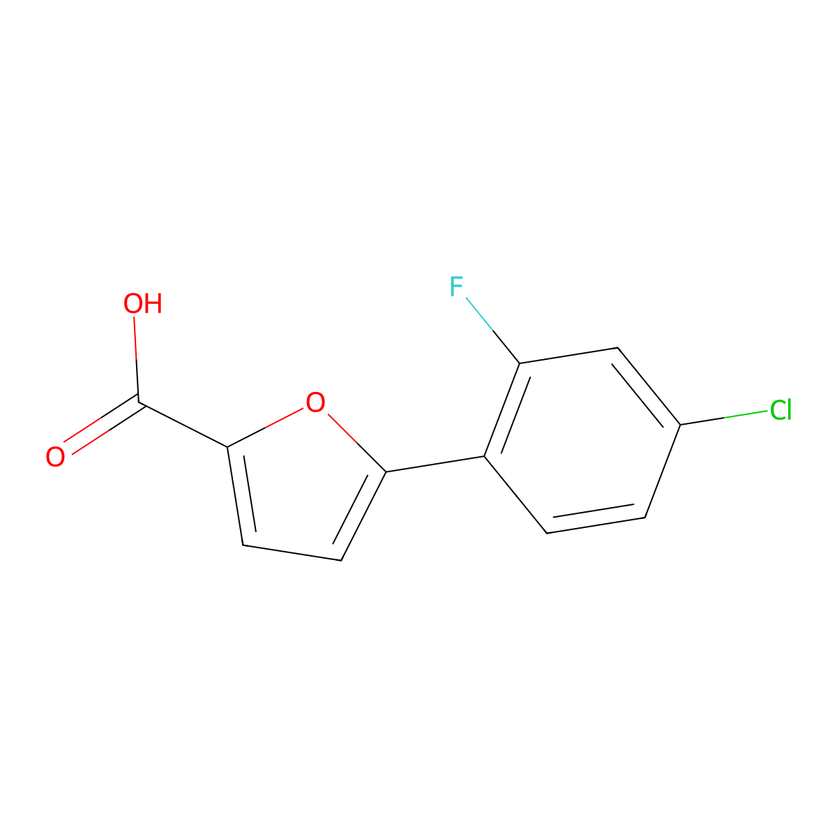 5-(4-Chloro-2-fluorophenyl)furan-2-carboxylic acid molecular structure, CAS 1094322-52-7