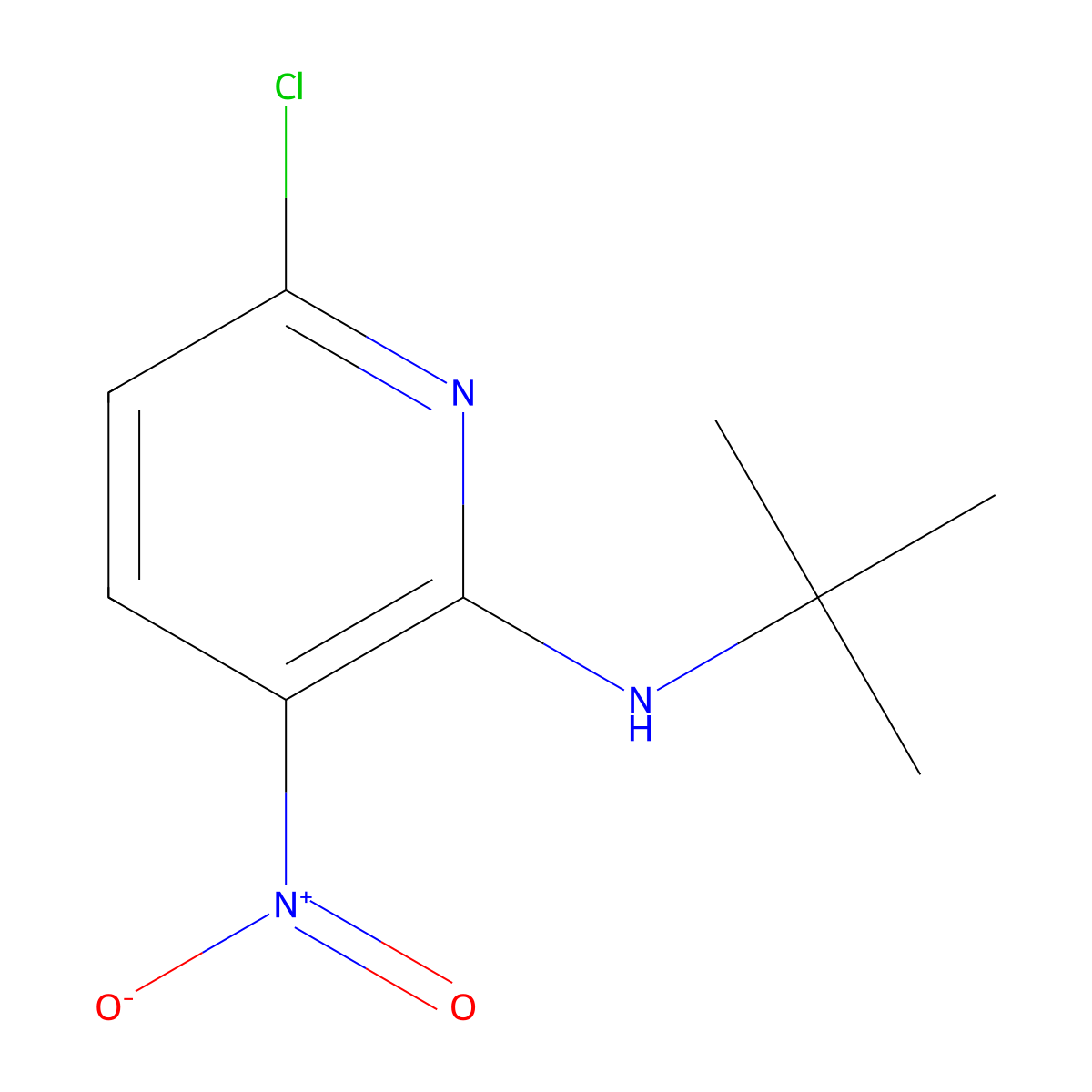 N-tert-butyl-6-chloro-3-nitropyridin-2-amine molecular structure, CAS 1094323-29-1
