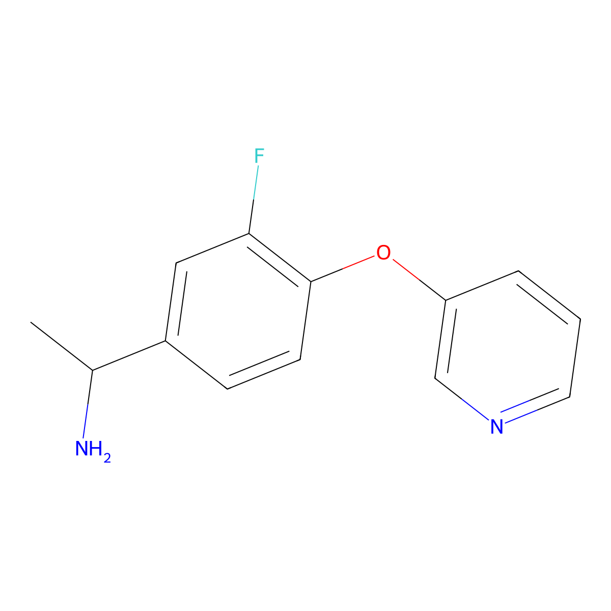 1-(3-Fluoro-4-(pyridin-3-yloxy)phenyl)ethan-1-amine molecular structure, CAS 1094325-05-9