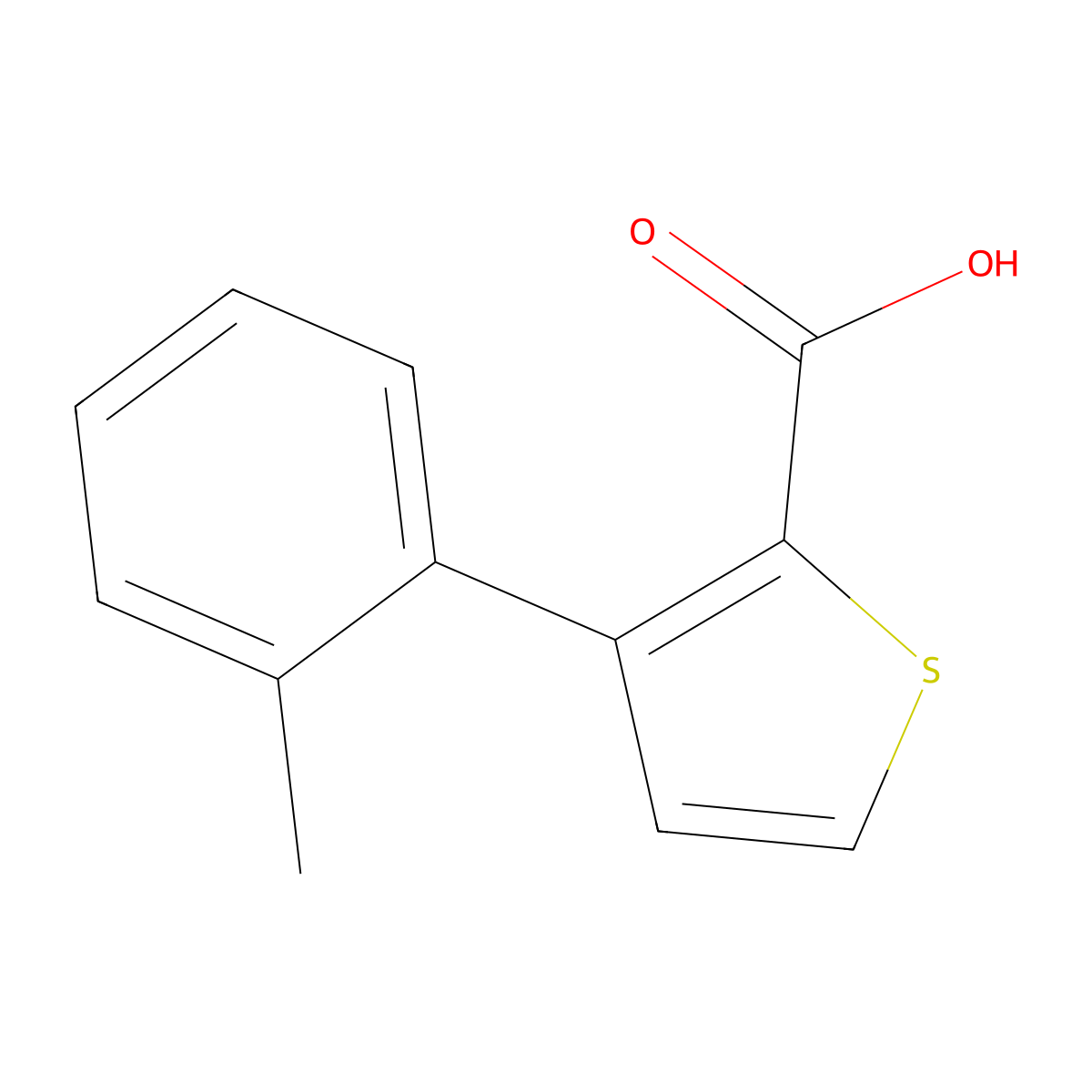 3-(2-Methylphenyl)thiophene-2-carboxylic acid molecular structure, CAS 1094325-90-2