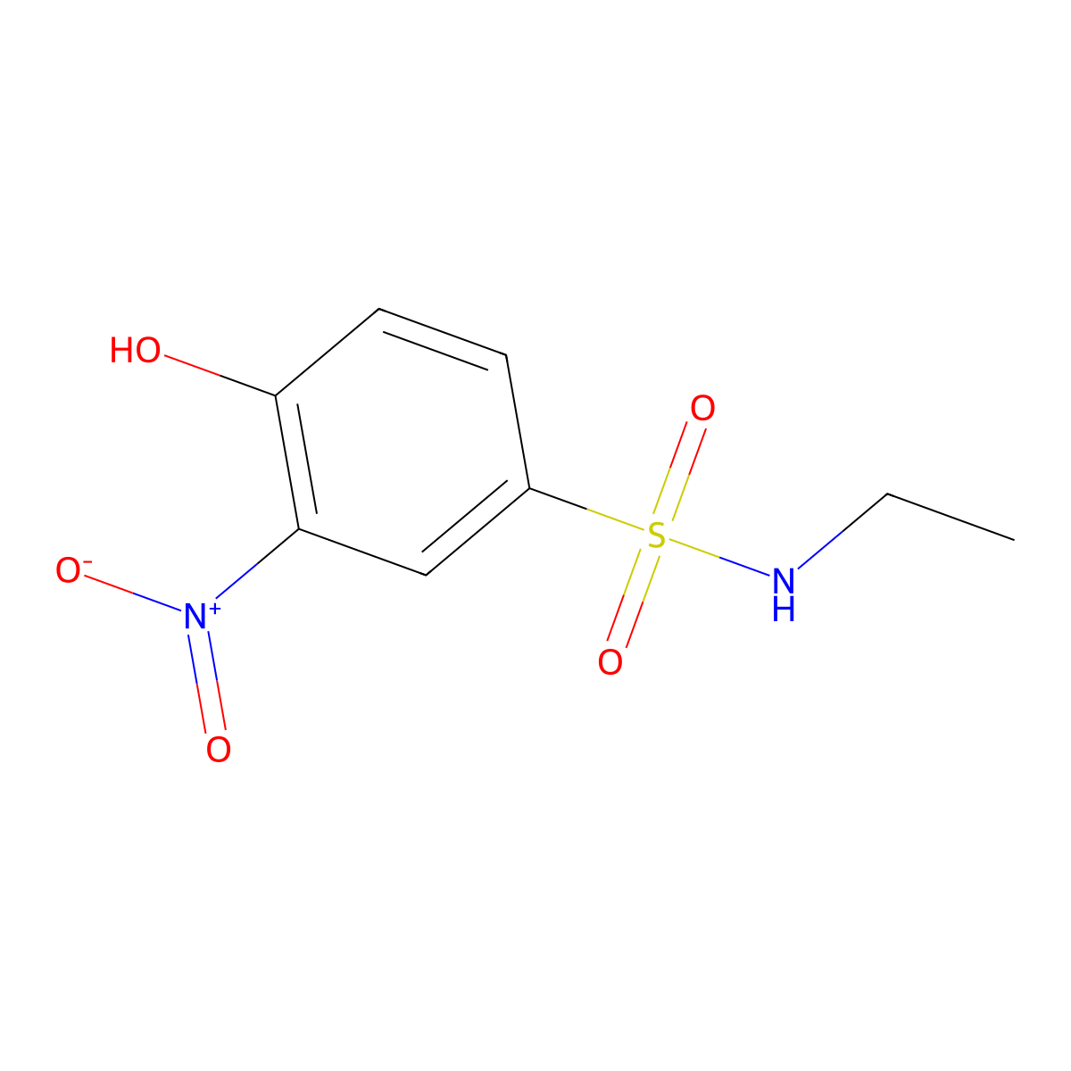 N-ethyl-4-hydroxy-3-nitrobenzenesulfonamide molecular structure, CAS 1094326-04-1