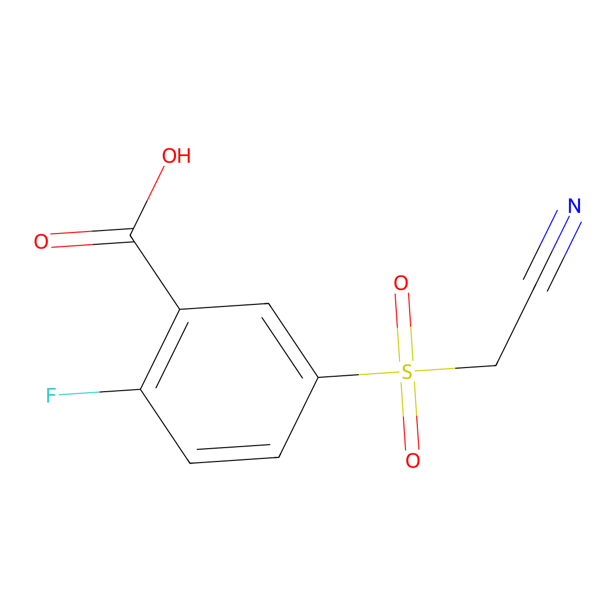 5-(Cyanomethanesulfonyl)-2-fluorobenzoic acid molecular structure, CAS 1094326-59-6
