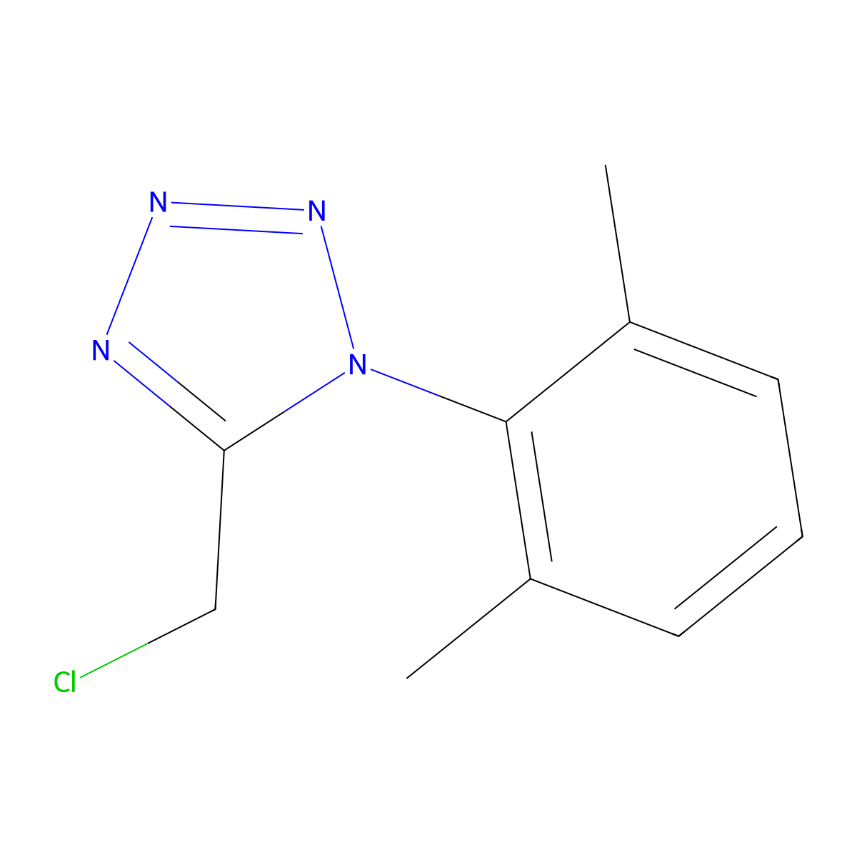 5-(chloromethyl)-1-(2,6-dimethylphenyl)-1H-1,2,3,4-tetrazole molecular structure, CAS 1094328-52-5