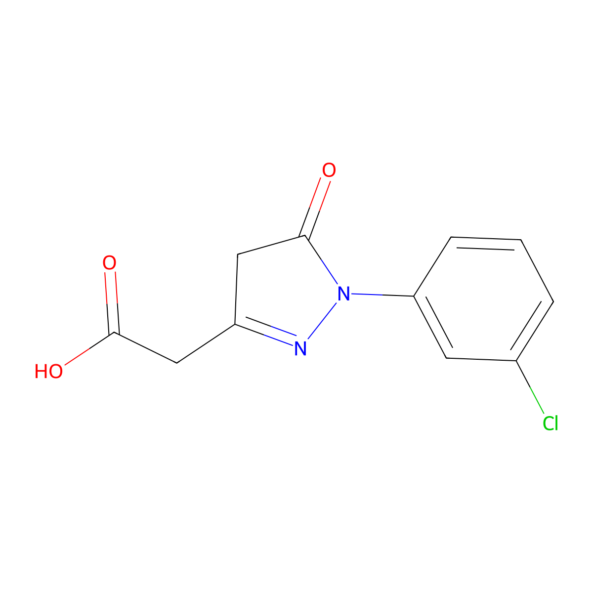2-[1-(3-chlorophenyl)-5-oxo-4,5-dihydro-1H-pyrazol-3-yl]acetic acid molecular structure, CAS 1094331-77-7