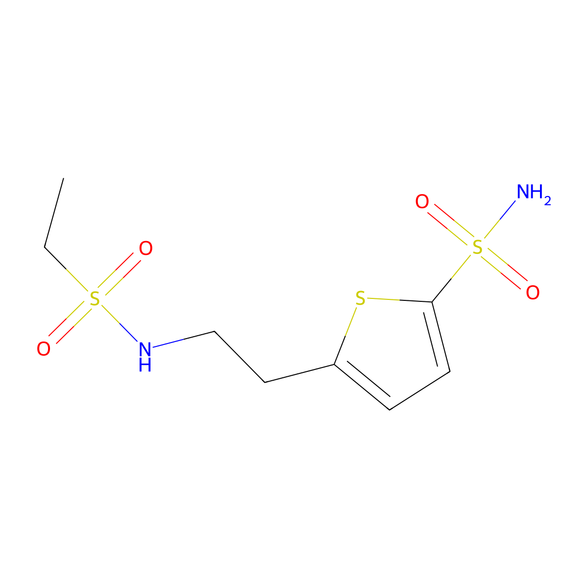 5-(2-Ethanesulfonamidoethyl)thiophene-2-sulfonamide molecular structure, CAS 1094332-36-1