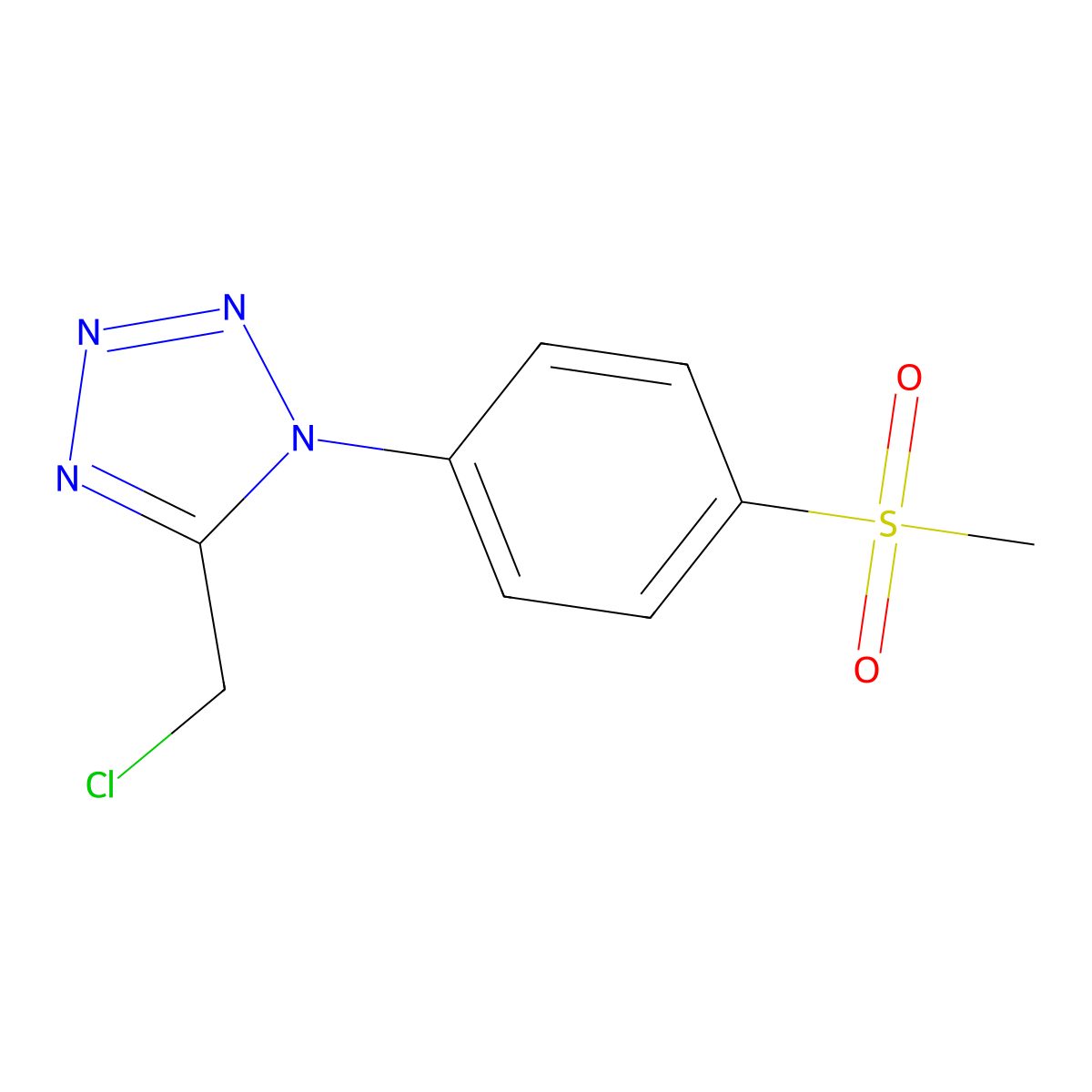5-(chloromethyl)-1-(4-methanesulfonylphenyl)-1H-1,2,3,4-tetrazole molecular structure, CAS 1094333-67-1