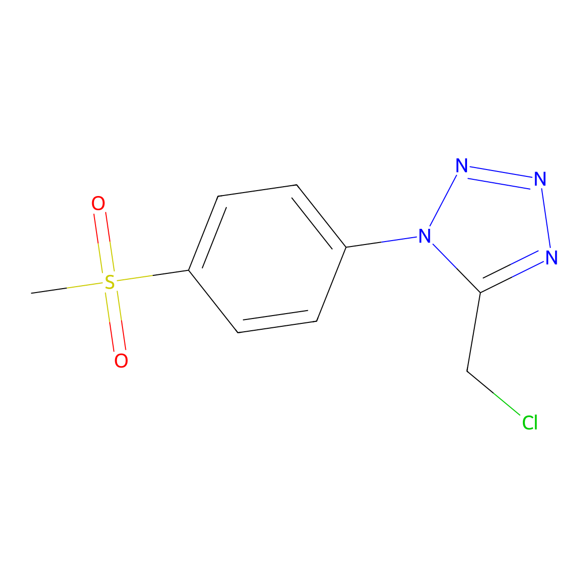 5-(chloromethyl)-1-(4-methanesulfonylphenyl)-1H-1,2,3,4-tetrazole molecular structure, CAS 1094333-67-1