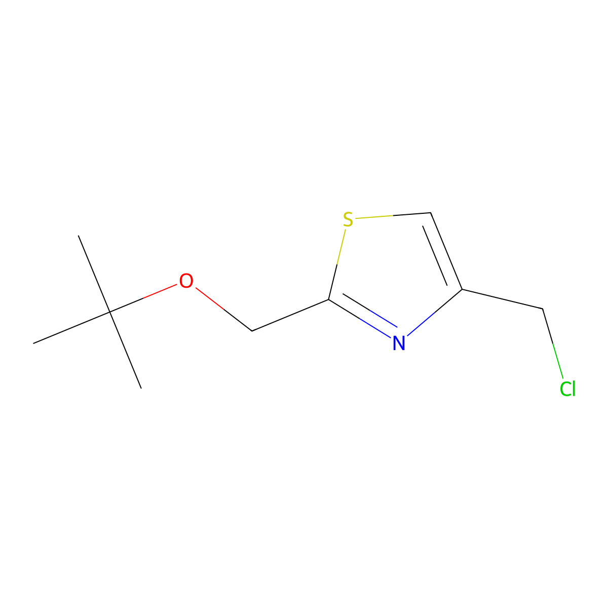 2-(Tert-butoxymethyl)-4-(chloromethyl)thiazole molecular structure, CAS 1094334-53-8