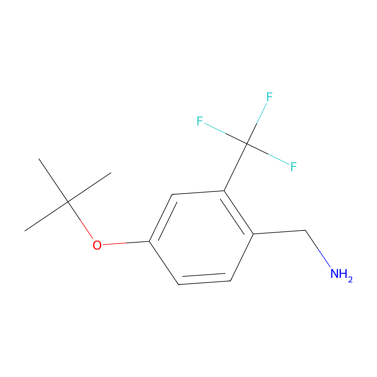 [4-(Tert-butoxy)-2-(trifluoromethyl)phenyl]methanamine molecular structure, CAS 1094335-43-9