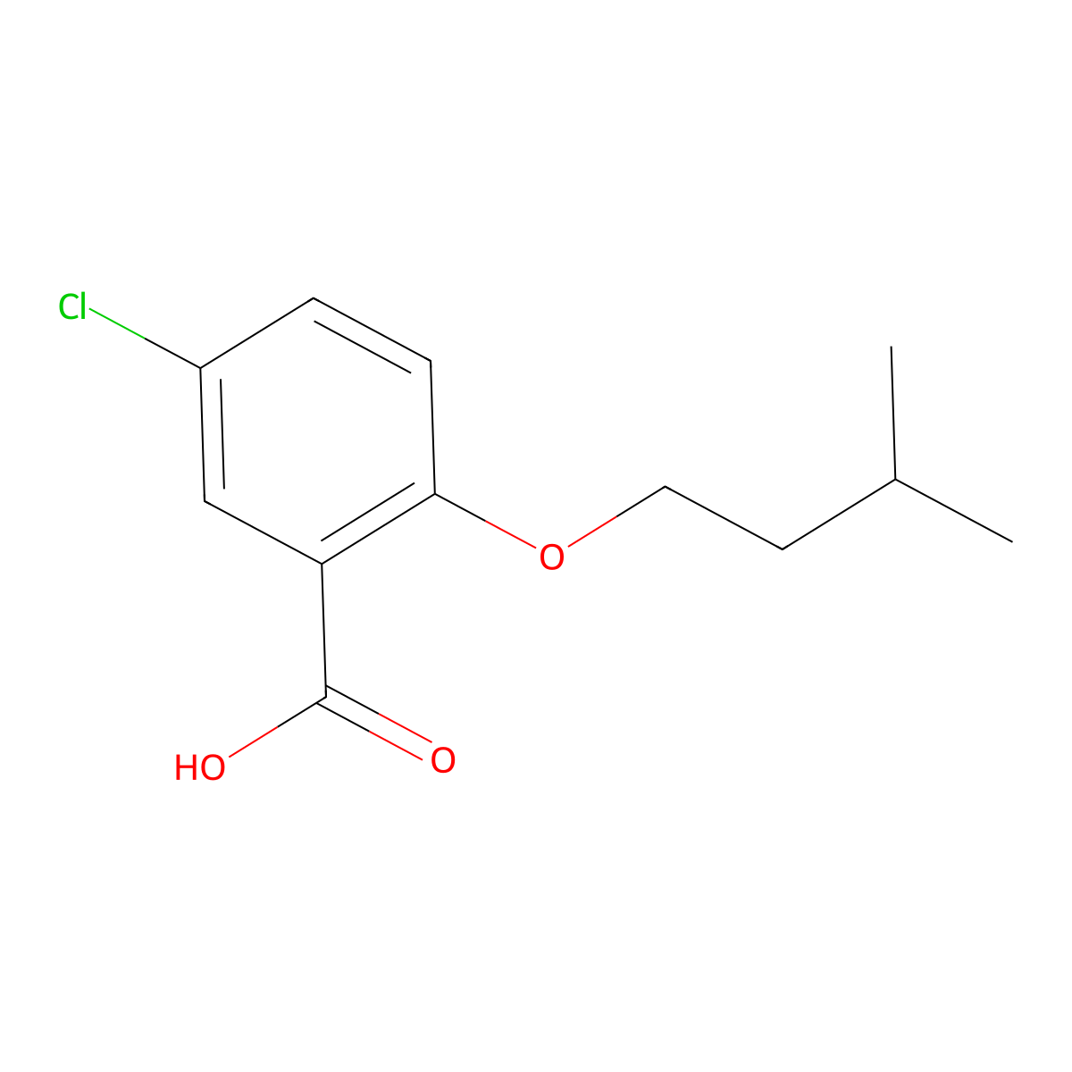 3-Chloro-6-iso-pentoxybenzoic acid molecular structure, CAS 1094336-54-5