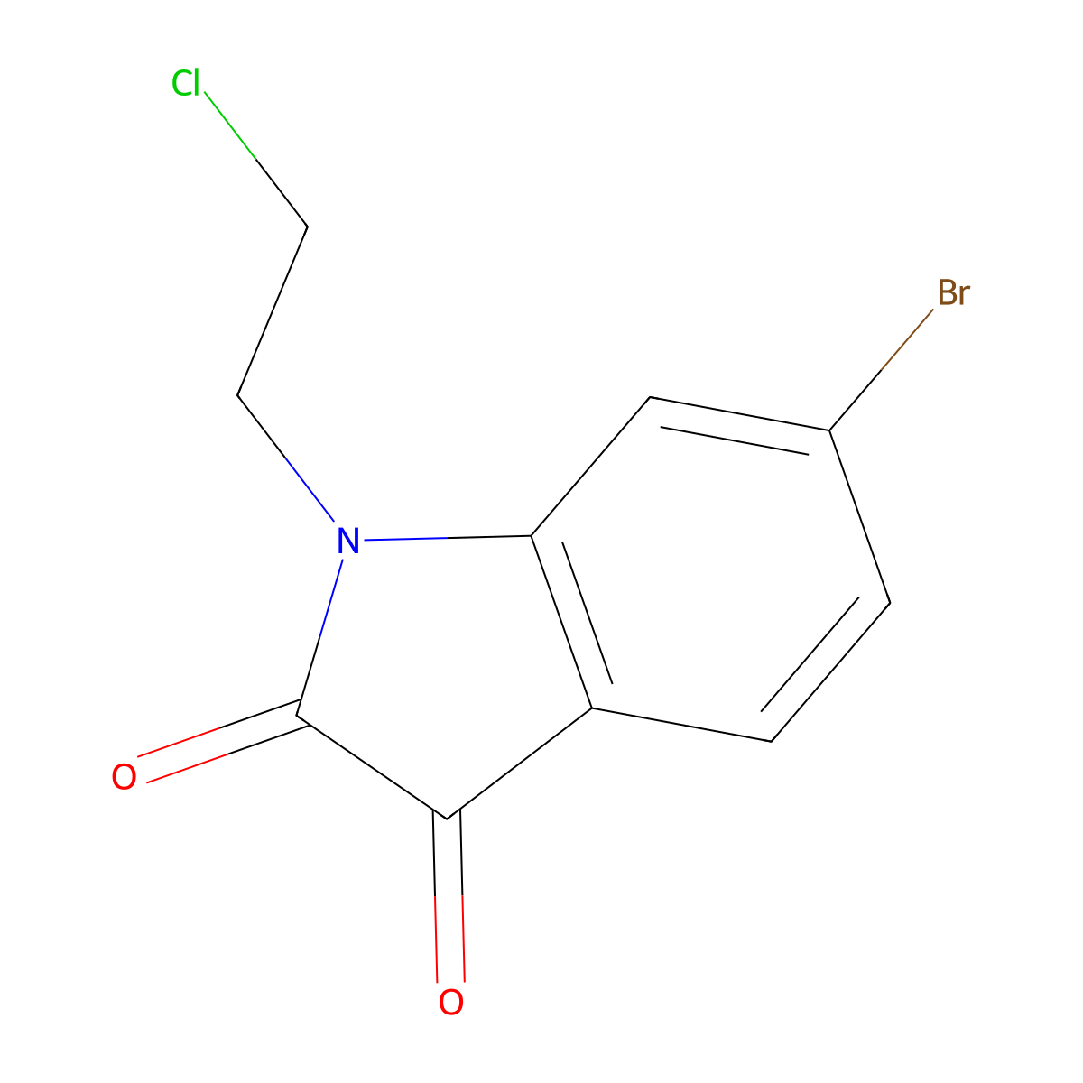 6-bromo-1-(2-chloroethyl)-2,3-dihydro-1H-indole-2,3-dione molecular structure, CAS 1094336-64-7