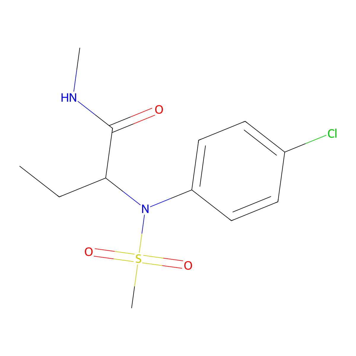 2-[(4-chlorophenyl)(methylsulfonyl)amino]-N-methylbutanamide molecular structure, CAS 1094337-60-6