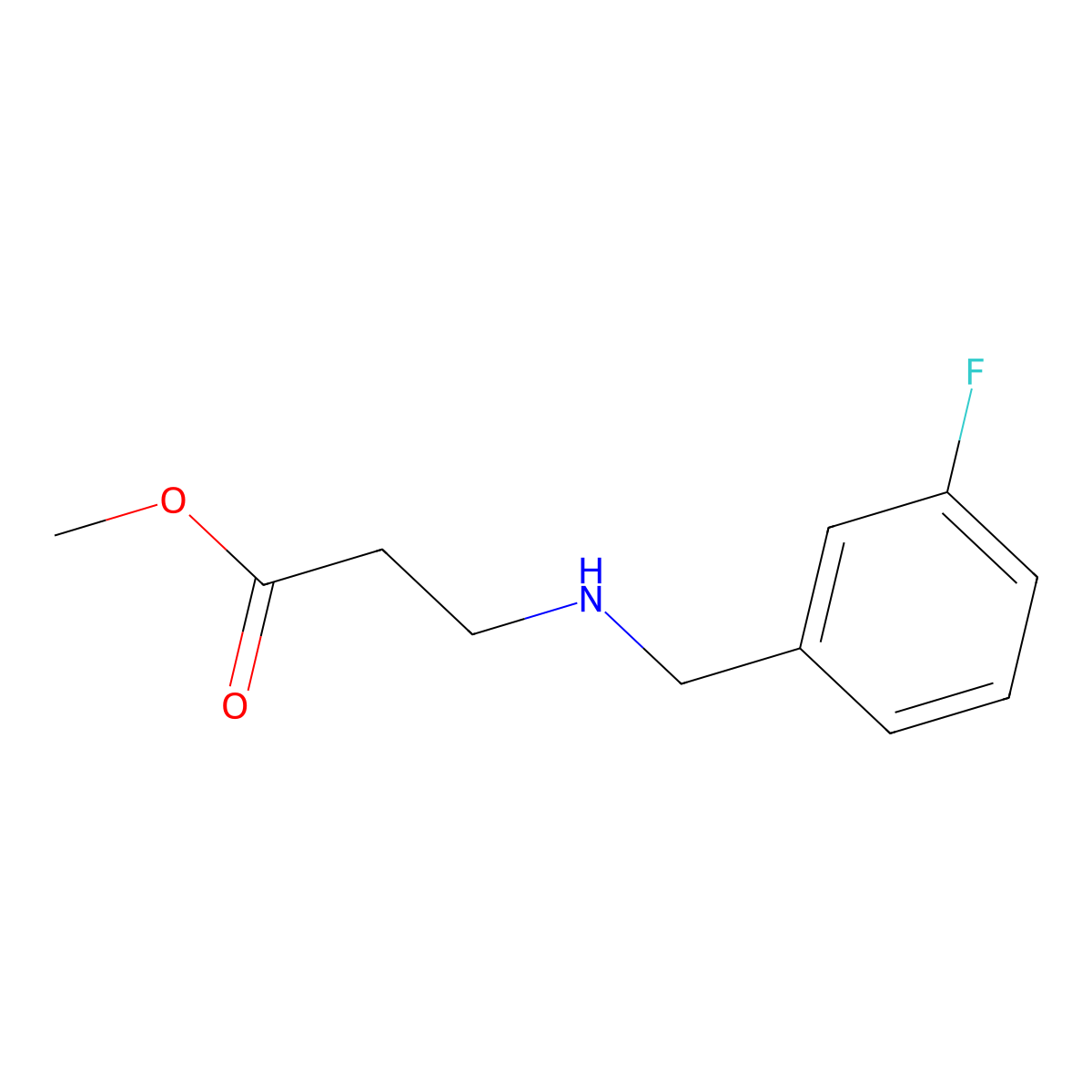 Methyl 3-{[(3-fluorophenyl)methyl]amino}propanoate molecular structure, CAS 1094339-26-0