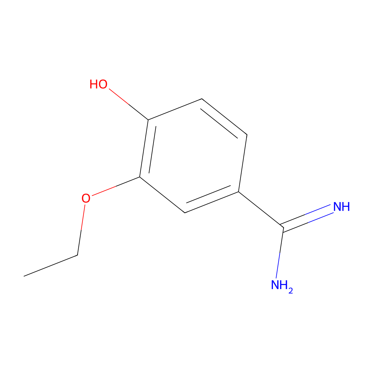 3-Ethoxy-4-hydroxybenzimidamide molecular structure, CAS 1094339-61-3