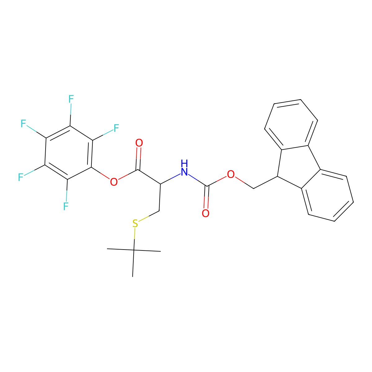 Fmoc-Cys(tBu)-OPfp molecular structure, CAS 109434-23-3