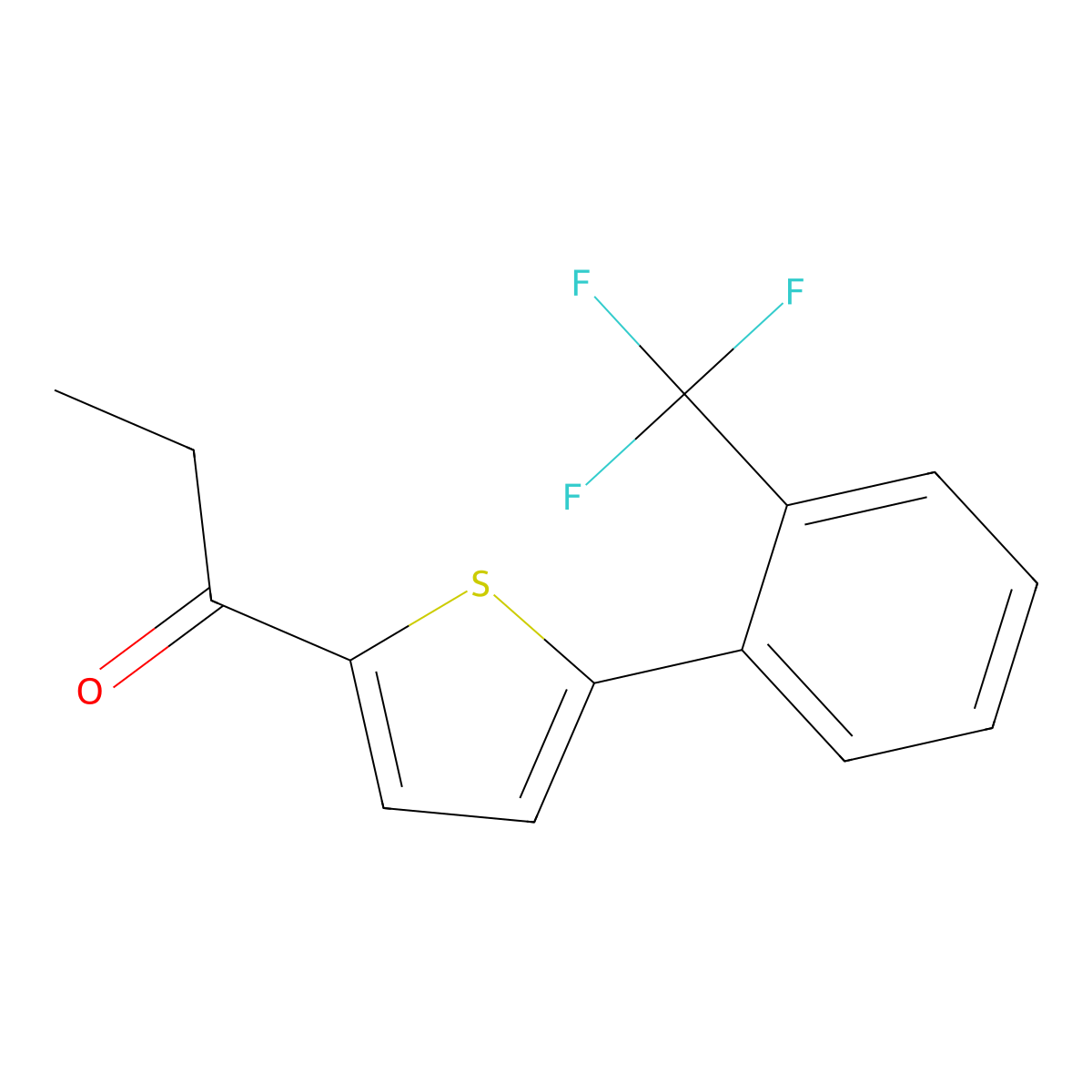 1-[5-[2-(Trifluoromethyl)phenyl]-2-thienyl]-1-propanone molecular structure, CAS 1094340-00-7