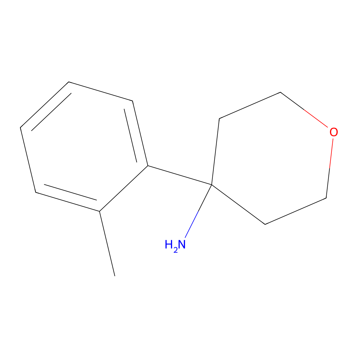 4-(o-Tolyl)tetrahydro-2H-pyran-4-amine molecular structure, CAS 1094341-11-3