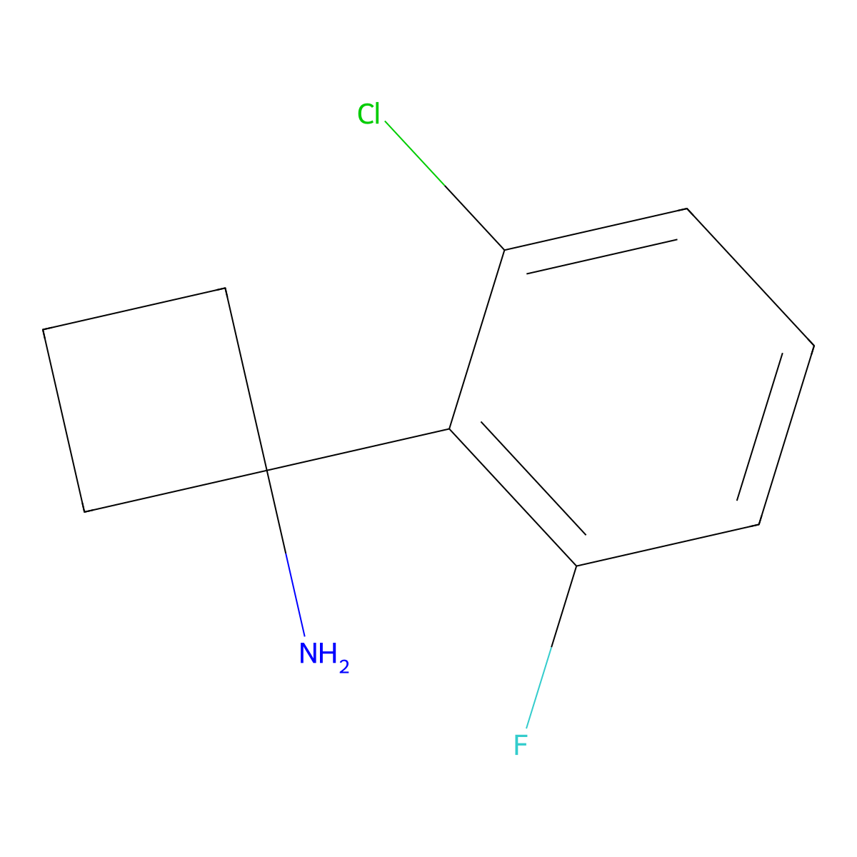 1-(2-Chloro-6-fluorophenyl)cyclobutanamine molecular structure, CAS 1094341-12-4
