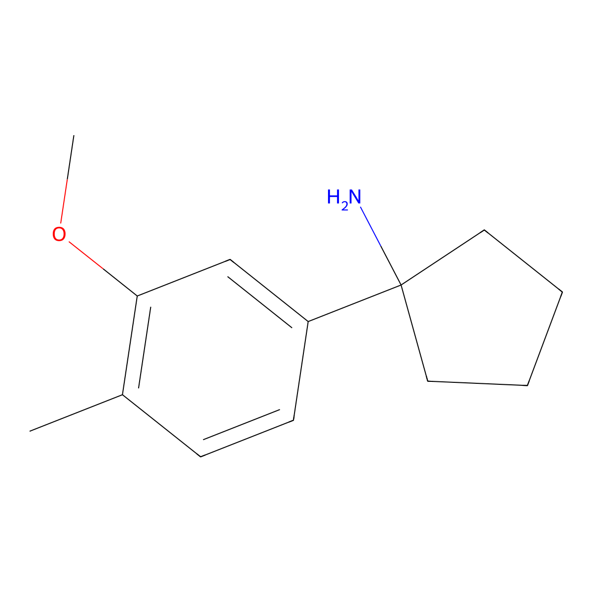 1-(3-Methoxy-4-methylphenyl)cyclopentanamine molecular structure, CAS 1094341-20-4