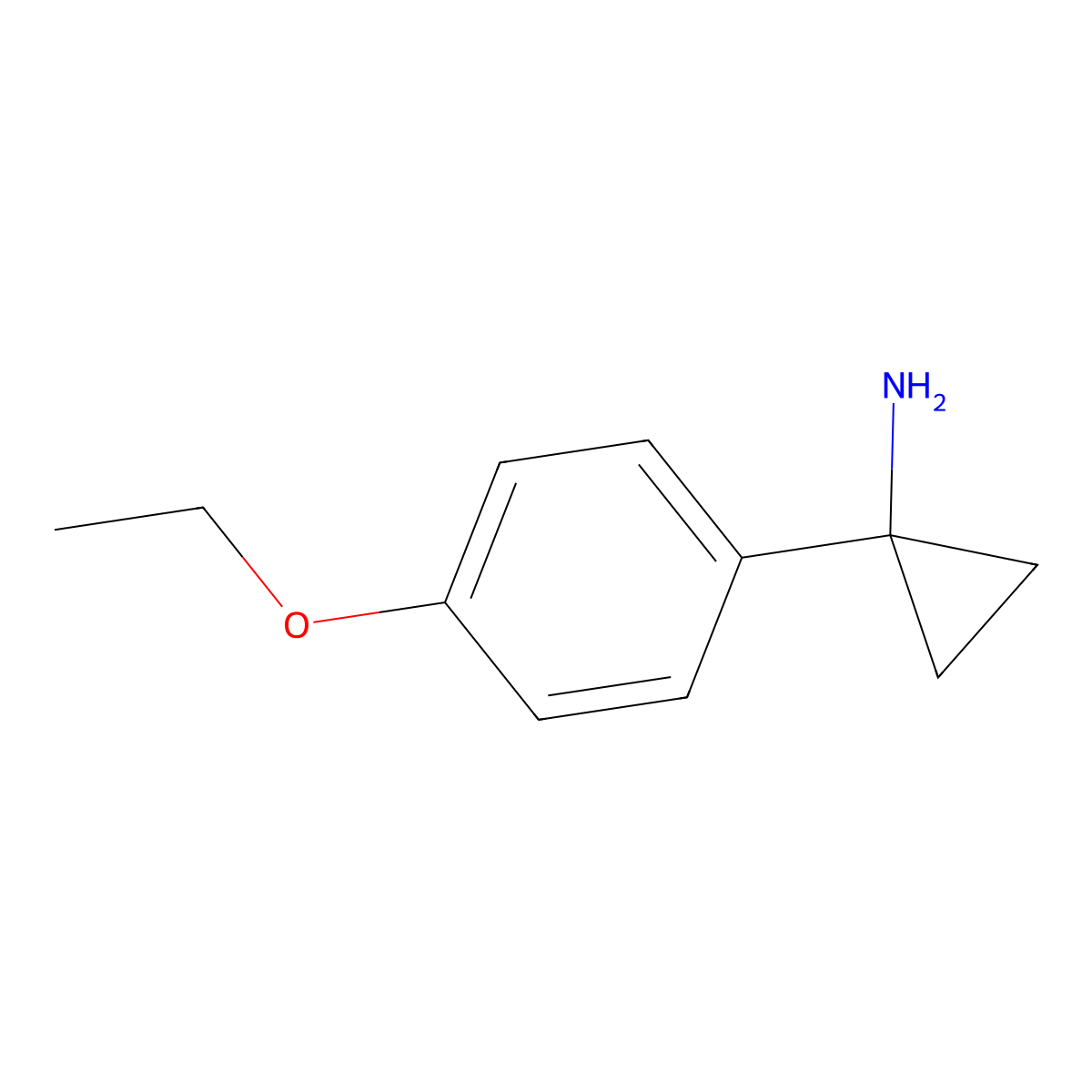 1-(4-Ethoxyphenyl)cyclopropan-1-amine molecular structure, CAS 1094341-22-6