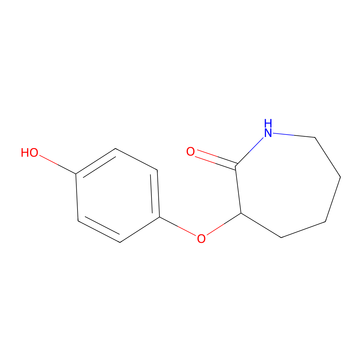 3-(4-Hydroxyphenoxy)azepan-2-one molecular structure, CAS 1094342-38-7