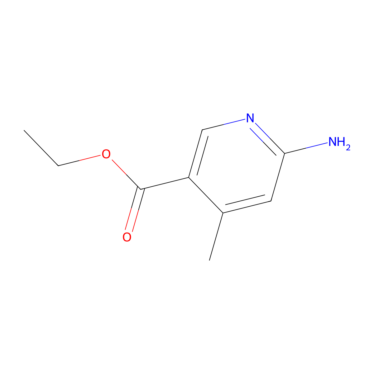 Ethyl 6-amino-4-methylnicotinate molecular structure, CAS 1094345-72-8