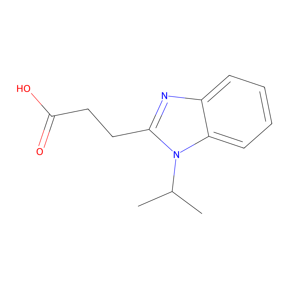 3-(1-isopropyl-1H-benzo[d]imidazol-2-yl)propanoic acid molecular structure, CAS 1094345-74-0