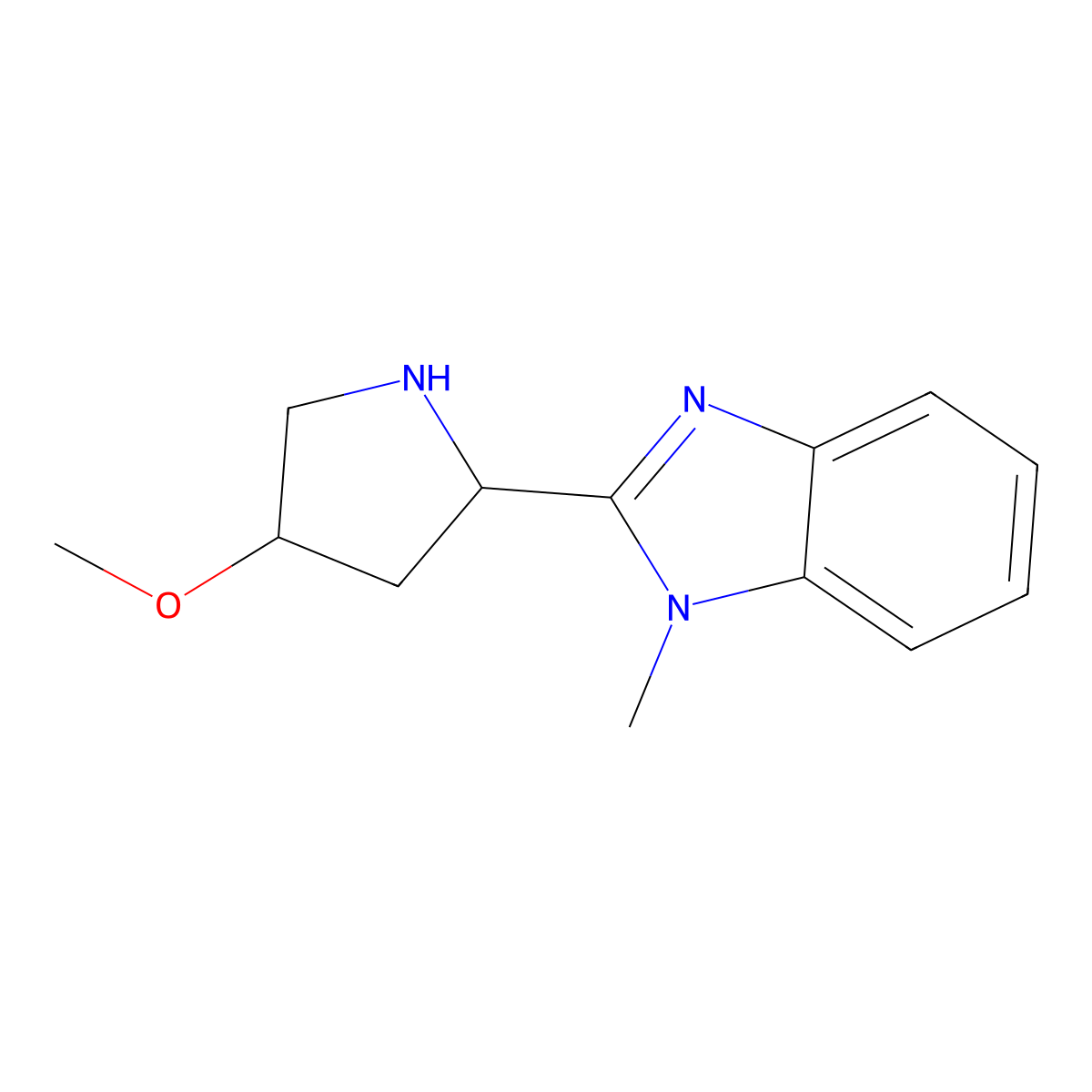 2-(4-Methoxypyrrolidin-2-yl)-1-methyl-1H-benzo[d]imidazole molecular structure, CAS 1094345-76-2