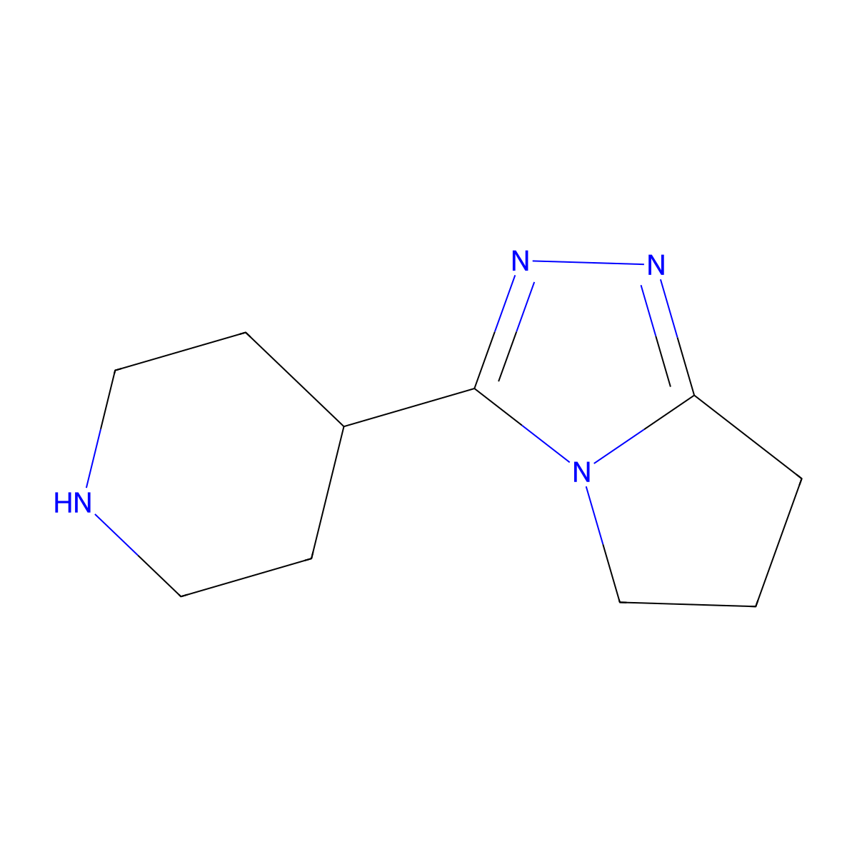 3-(piperidin-4-yl)-6,7-dihydro-5H-pyrrolo[2,1-c][1,2,4]triazole molecular structure, CAS 1094346-29-8