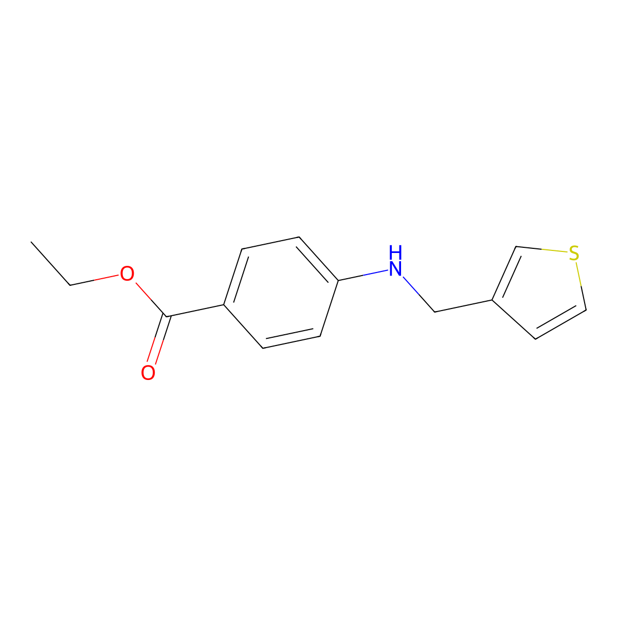 Ethyl 4-{[(thiophen-3-yl)methyl]amino}benzoate molecular structure, CAS 1094346-81-2
