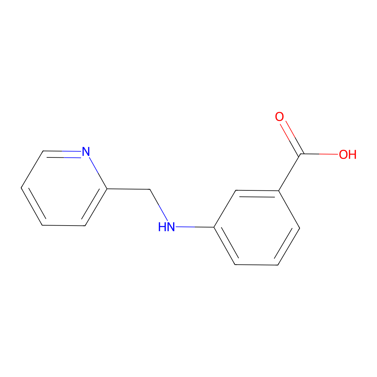 3-{[(Pyridin-2-yl)methyl]amino}benzoic acid molecular structure, CAS 1094347-07-5