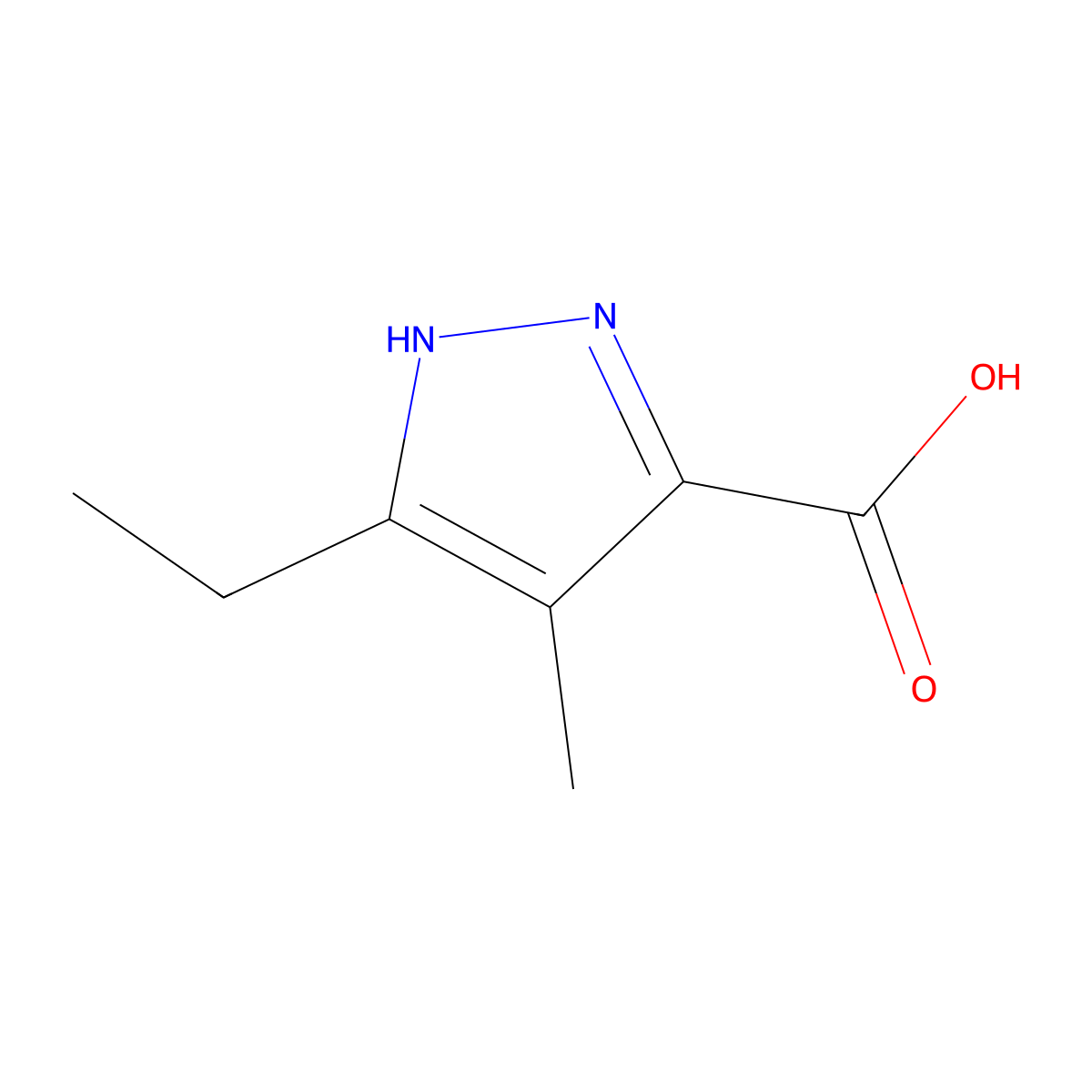 5-Ethyl-4-methyl-1H-pyrazole-3-carboxylic acid molecular structure, CAS 1094347-64-4