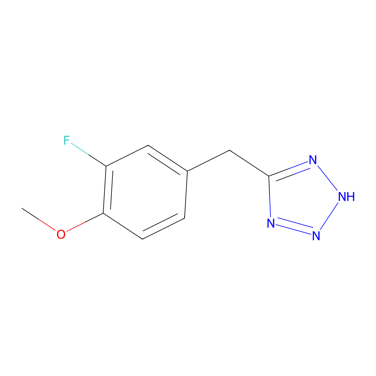 5-[(3-fluoro-4-methoxyphenyl)methyl]-1H-1,2,3,4-tetrazole molecular structure, CAS 1094350-33-0
