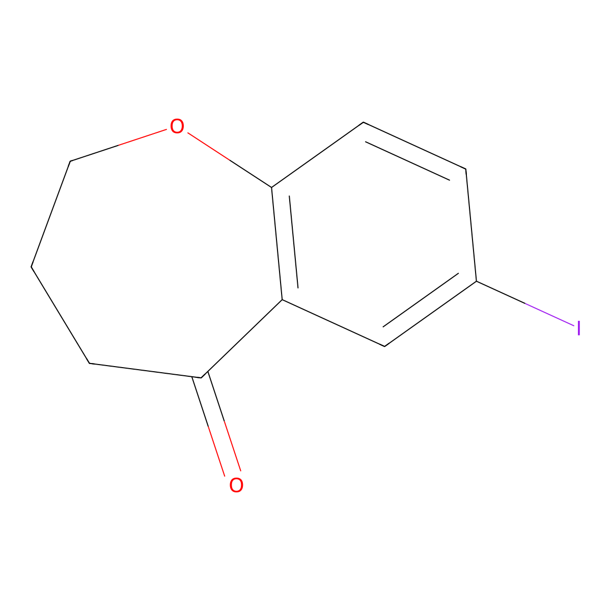 7-Iodo-2,3,4,5-tetrahydro-1-benzoxepin-5-one molecular structure, CAS 1094350-52-3