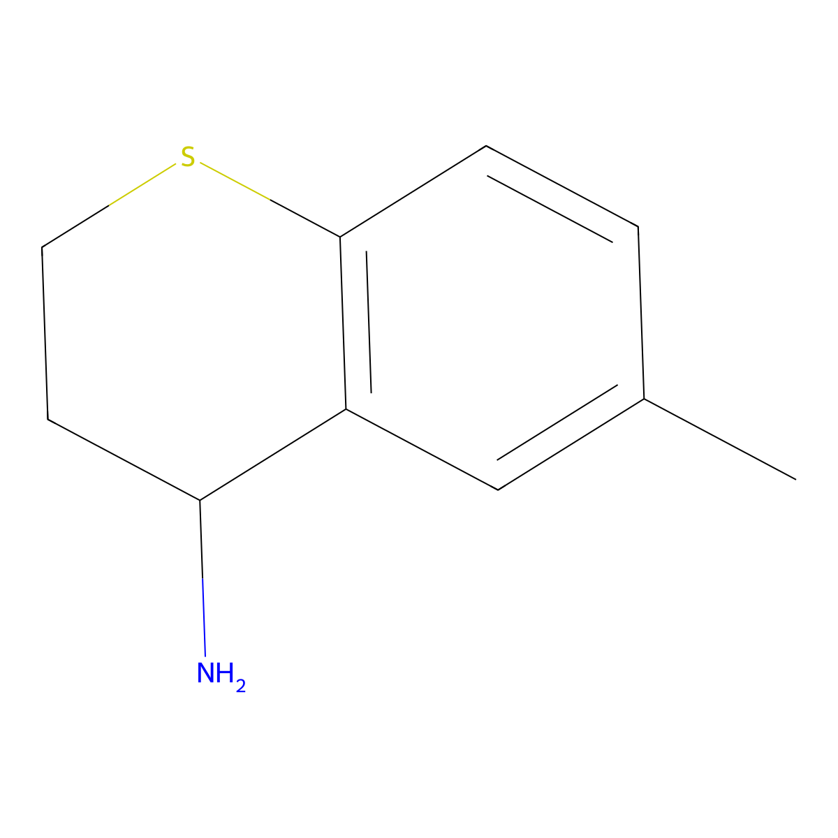 6-methyl-3,4-dihydro-2H-1-benzothiopyran-4-amine molecular structure, CAS 1094350-91-0