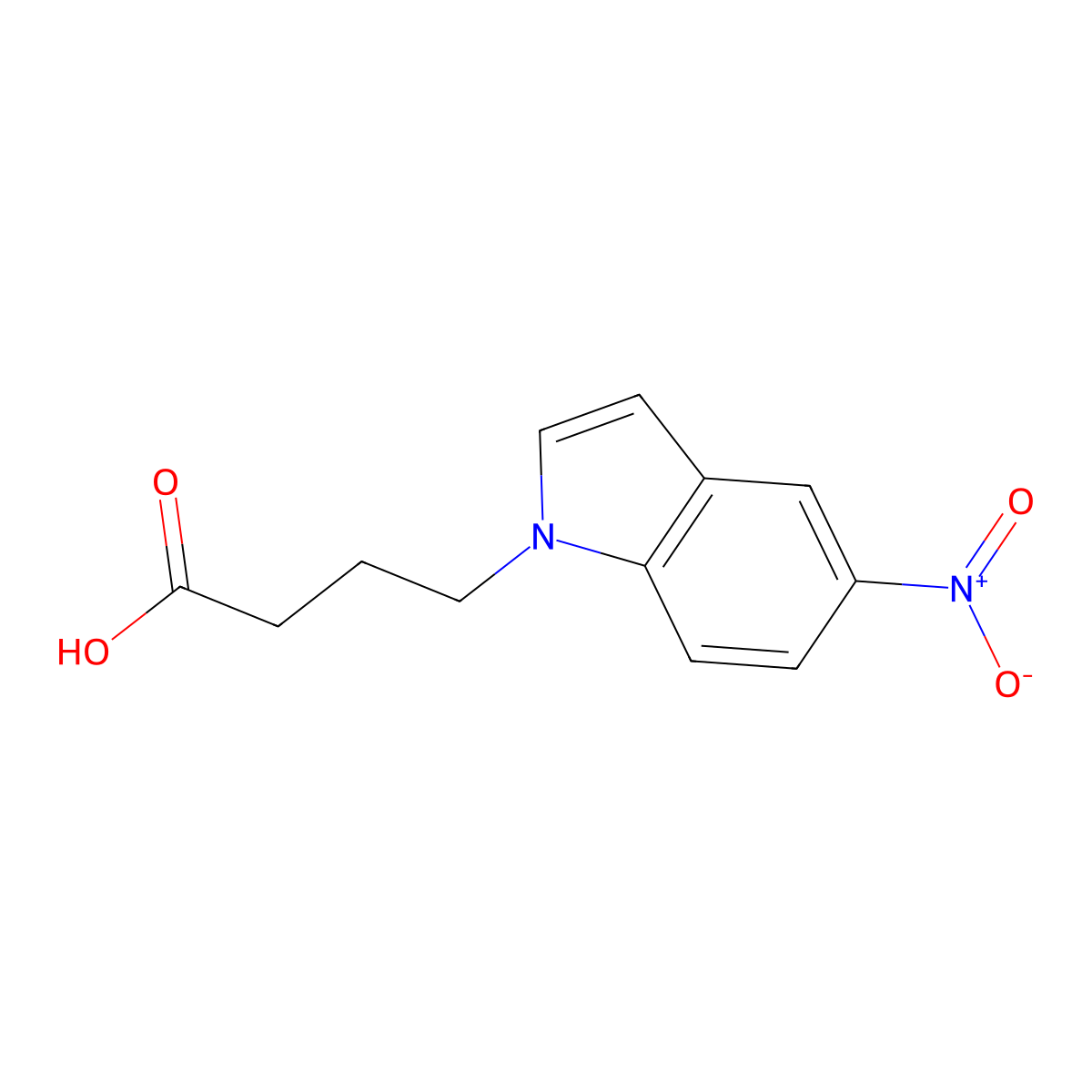4-(5-nitro-1H-indol-1-yl)butanoic acid molecular structure, CAS 1094351-60-6