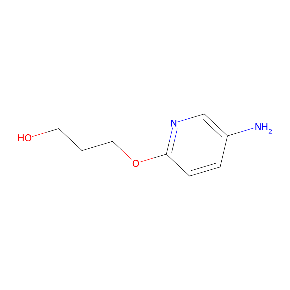 3-((5-Aminopyridin-2-yl)oxy)propan-1-ol molecular structure, CAS 1094351-67-3