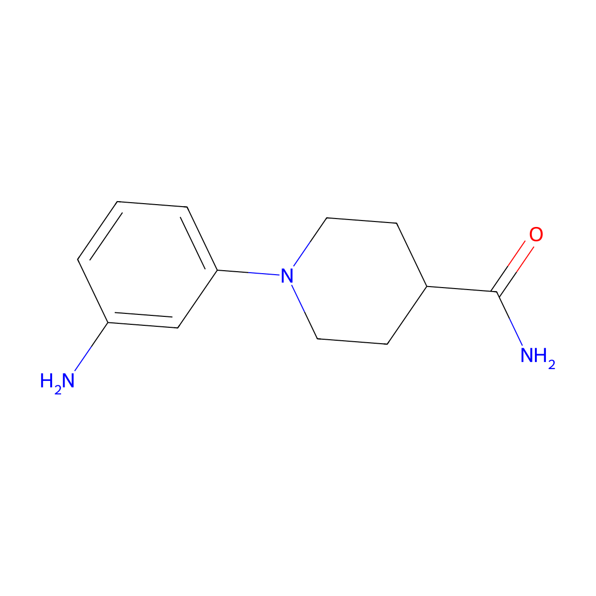 1-(3-Aminophenyl)piperidine-4-carboxamide molecular structure, CAS 1094352-48-3